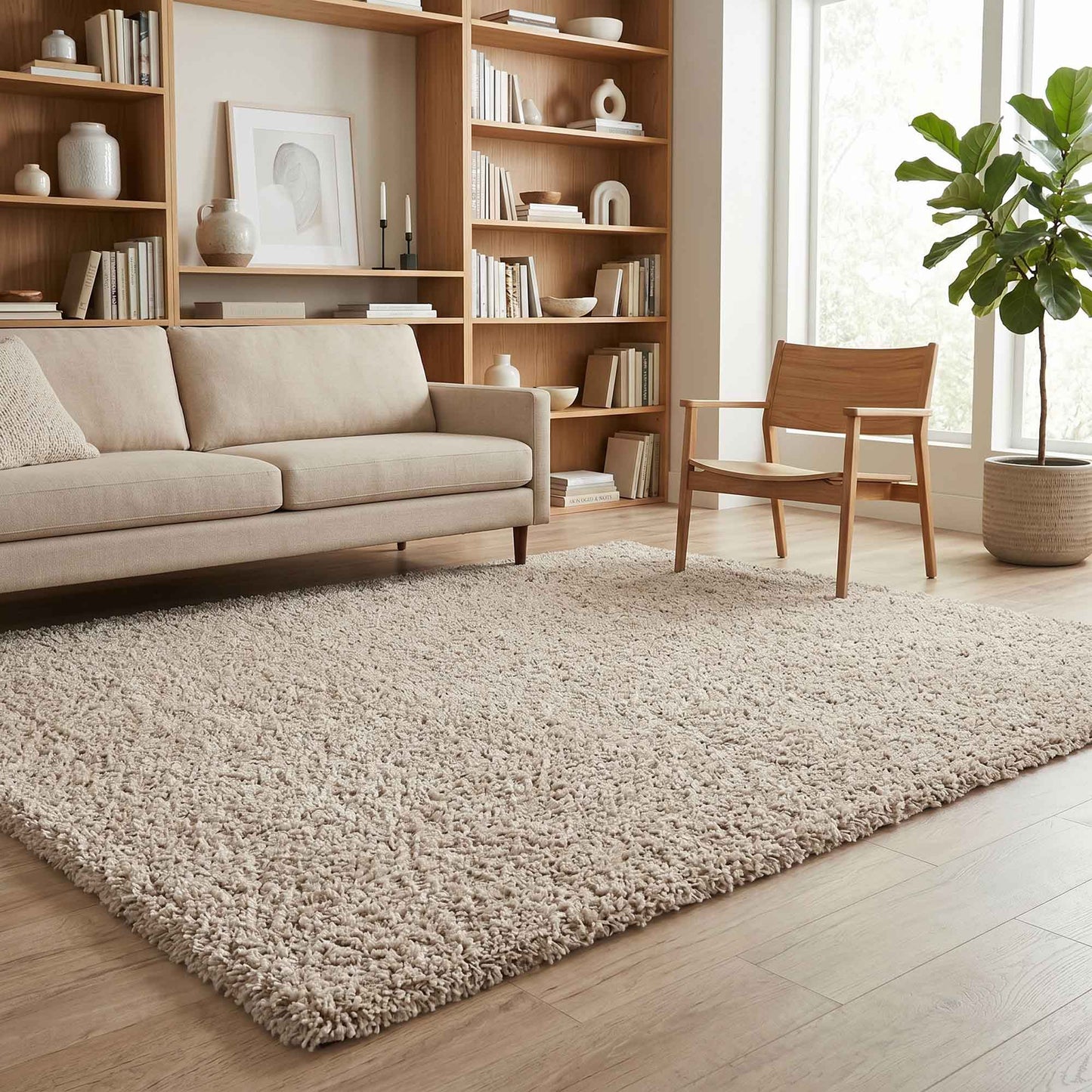 Ainsley Modern Plain Living Room Shaggy Area Rug