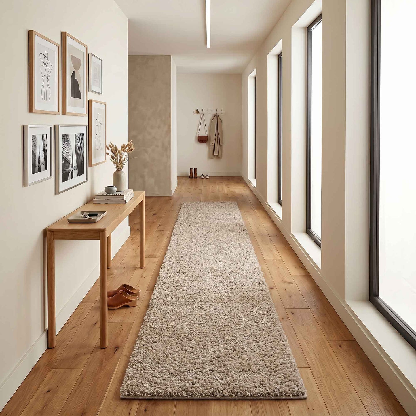 Ainsley Modern Plain Living Room Shaggy Area Rug