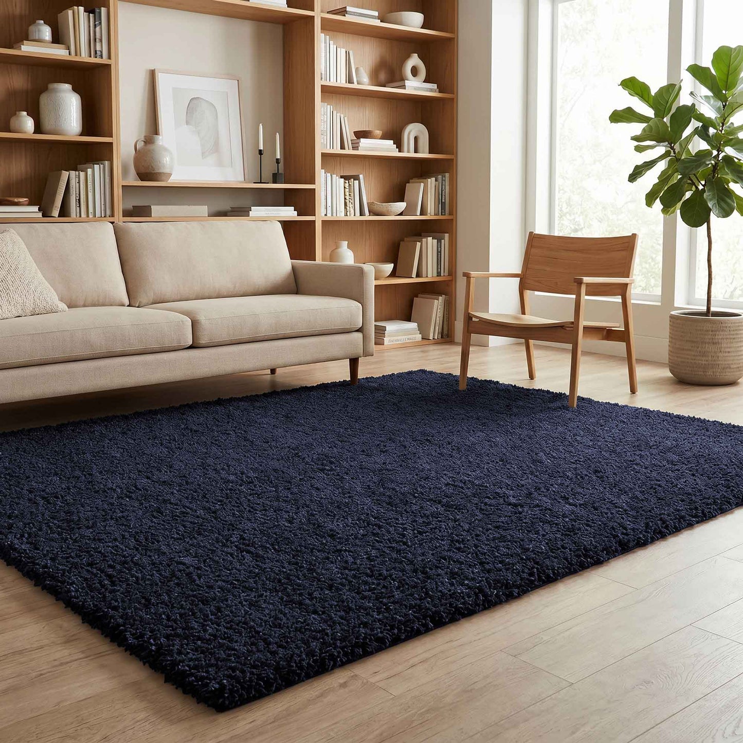 Ainsley Modern Plain Living Room Shaggy Area Rug