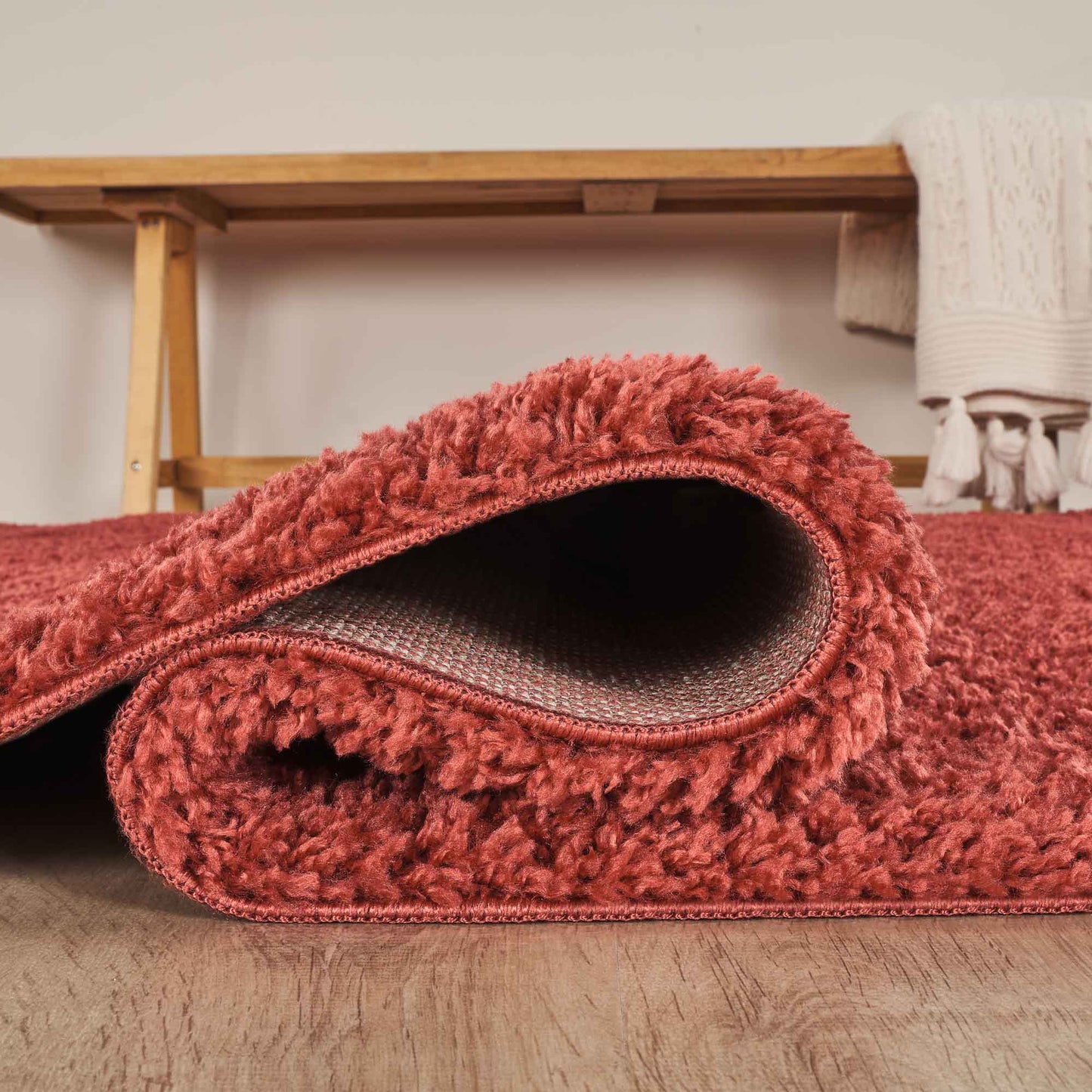 Ainsley Modern Plain Living Room Shaggy Area Rug - 13 Colours Available