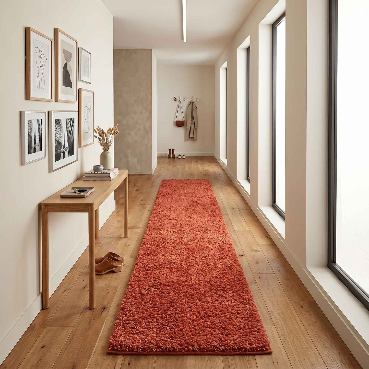 Ainsley Modern Plain Living Room Shaggy Area Rug