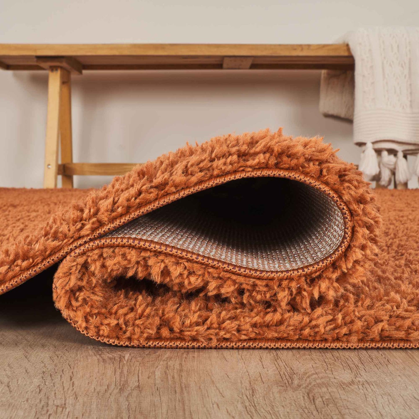 Ainsley Modern Plain Living Room Shaggy Area Rug - 13 Colours Available