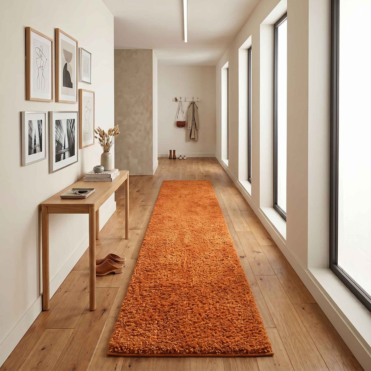 Ainsley Modern Plain Living Room Shaggy Area Rug
