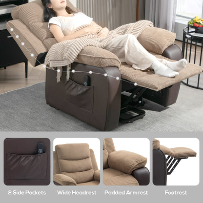 Power Lift Riser and Recliner Chair with Remote Control, Brown