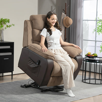 Power Lift Riser and Recliner Chair with Remote Control, Brown