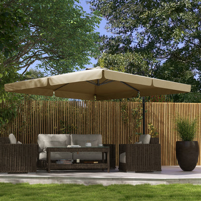 3(m) Cantilever Roma Parasol, Hanging Garden Parasol, Aluminium Square Patio Umbrella with Crank Handle and Tilt, Sun Shade