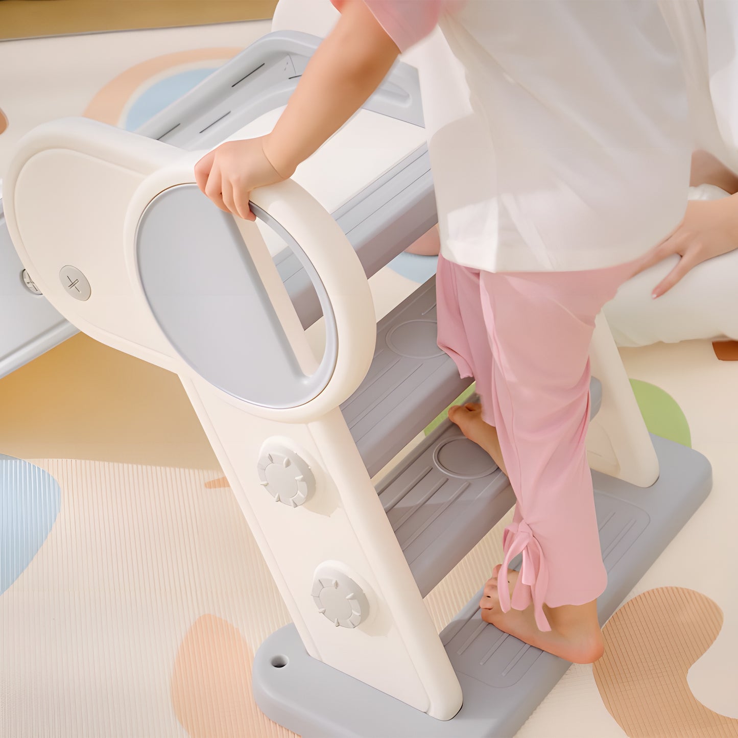 Foldable Kids Slide, Baby Slide for 1.5-3 Years, Grey