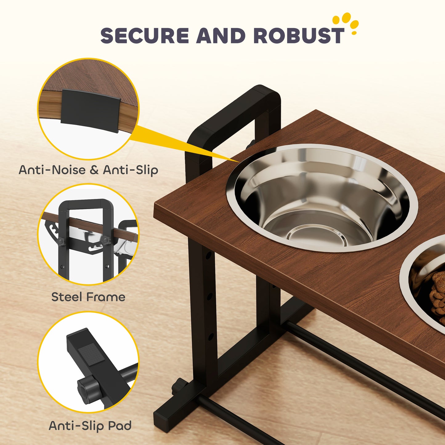Raised Dog Bowls with 4 Heights Adjustable and 3 Adjustable Angles