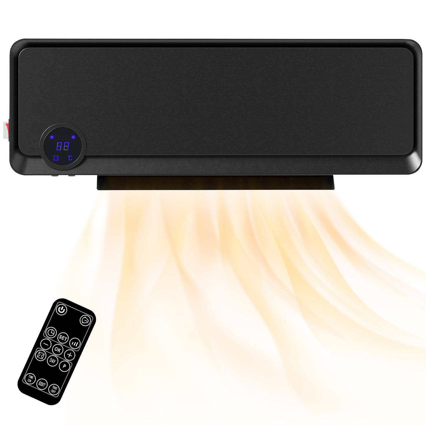 1000W/2000W Wall Downflow Heater Adjustable Temperature w/ Timer