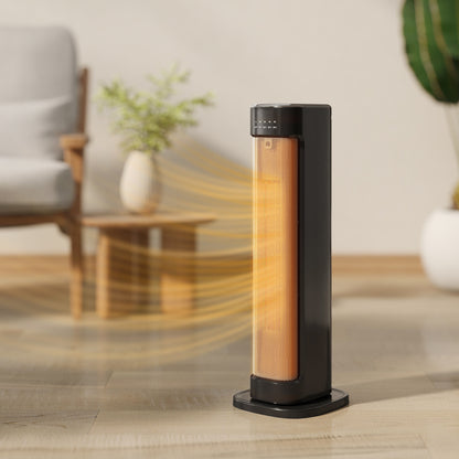 Ceramic Electric Heater, 2000W Space Heater with Timer, Black