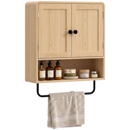 Bathroom Cabinet with 2 Doors and Adjustable Shelf, Oak