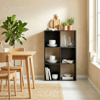 Industrial Storage Shelf, Bookcase, Bookshelf, Black Wood Effect