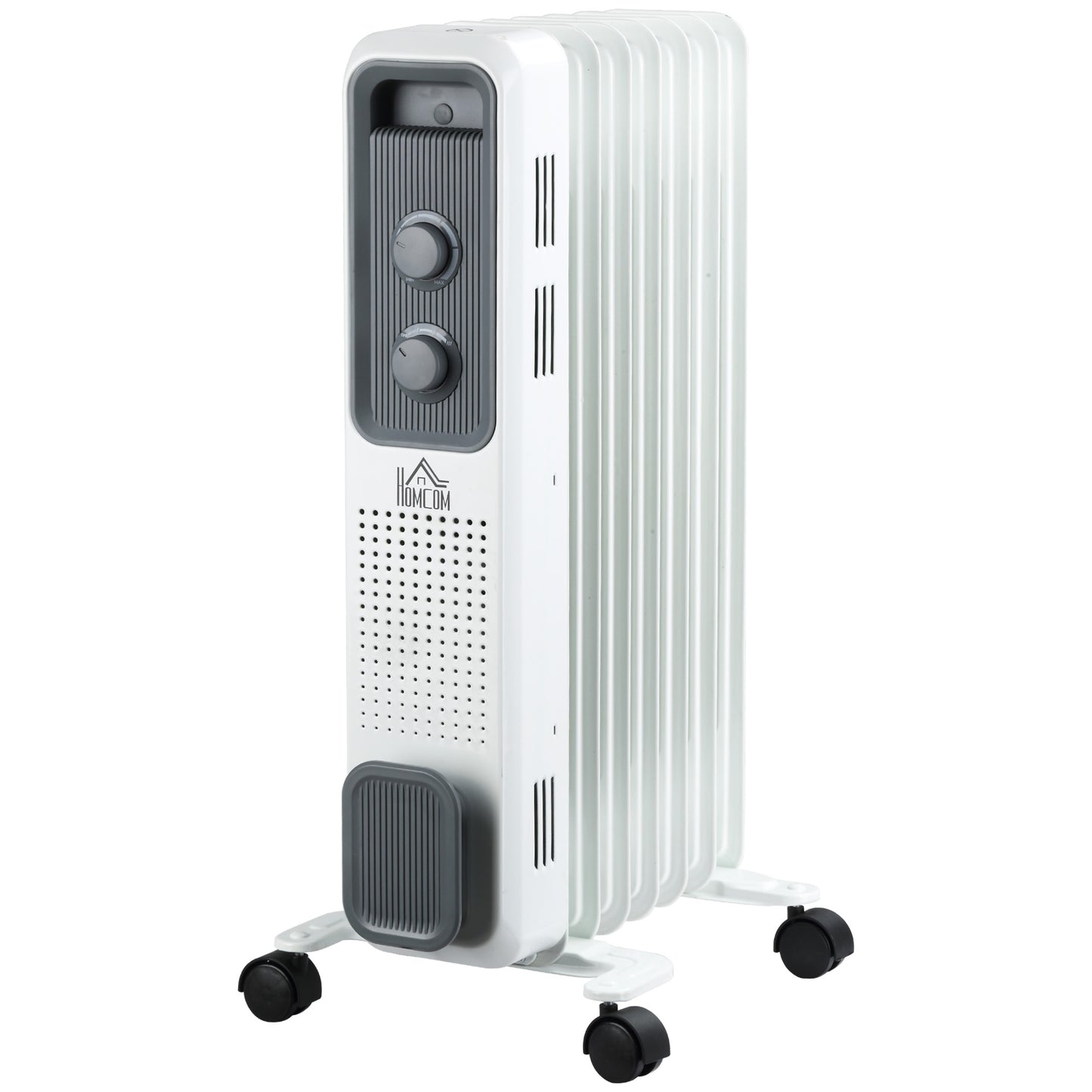 Oil Filled Radiator Portable Heater W/ 7 Fin, 3 Heat Settings, White