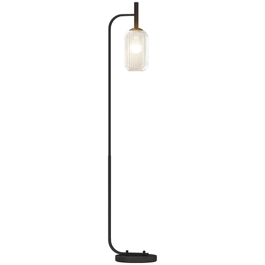 Modern Floor Lamp with Glass Lampshade, Foot Switch for Living Room