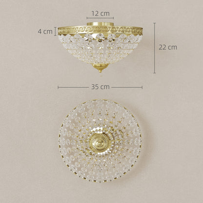 Chandelier Crystal Ceiling Light with E14 Base 2-Lights, Gold