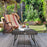 Foldable Outdoor Coffee Table, Metal Frame Rattan Side Table, Coffee Table Side Table for Lawn, Garden, Mixed Grey