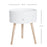 Modern Round Coffee Table Wooden Side Table Living Room Storage Unit w/Drawer Wood Leg - White