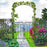 Garden Decorative Metal Arch with Gate Outdoor Patio Trellis Arbor for Climbing Plant Archway Antique Black - 108L x 45W x 215Hcm