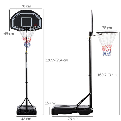 Adjustable Basketball Hoop Stand w/ Wheels and Weight Base, Black