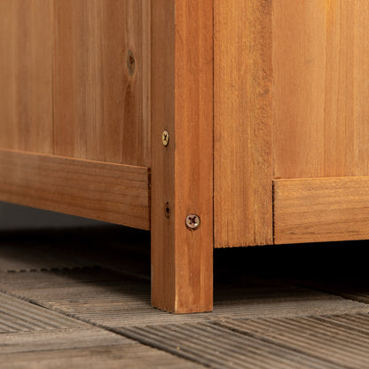 Wooden Planter with Corner Trellis, Raised Garden Bed, Brown