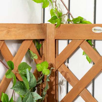 Wooden Planter with Corner Trellis, Raised Garden Bed, Brown