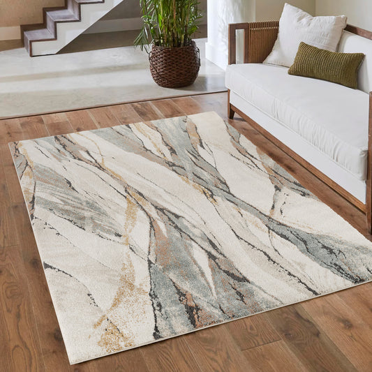 Essence Living Room Area Rug Oragnic Abstract Design Contemporary Hallway Rug - 4 Colours Available