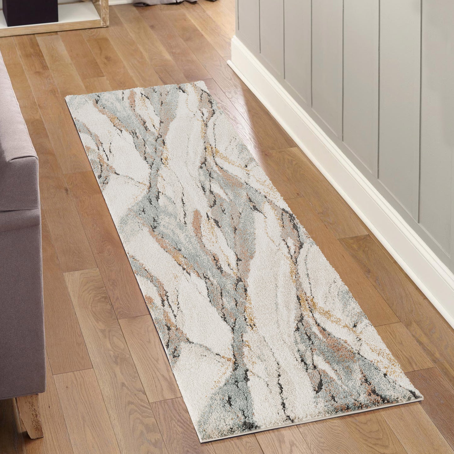 Essence Living Room Area Rug Oragnic Abstract Design Contemporary Hallway Rug - 4 Colours Available