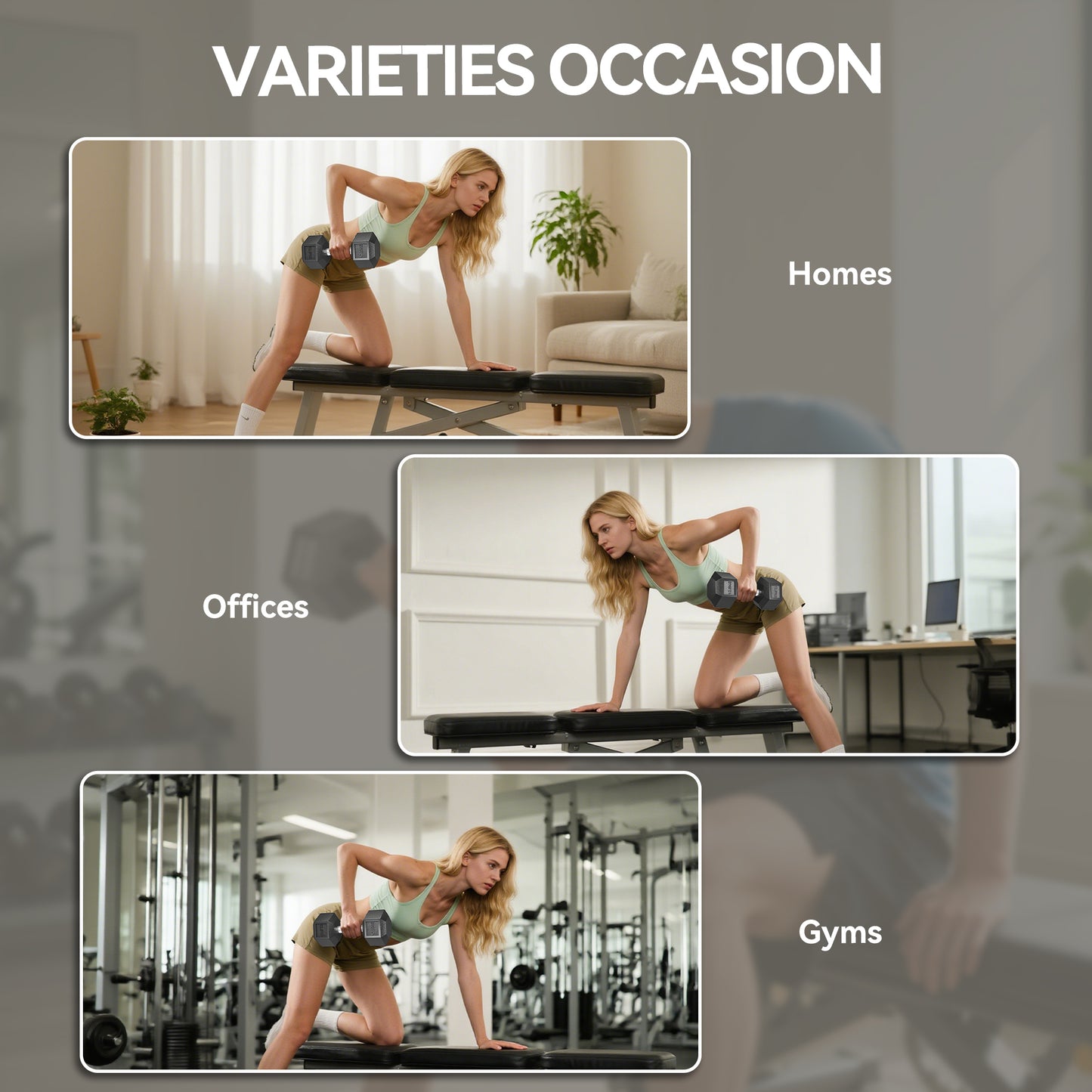 25KG Rubber Hex Dumbbell Portable Hand Weights for Home Gym