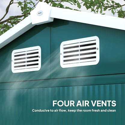 7 x 4ft Upgraded Metal Shed with Lock, Easy to Assemble, Green