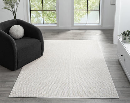 Avior Washable Mottle Living Room Area Rug - Loop Pile Pebble Design