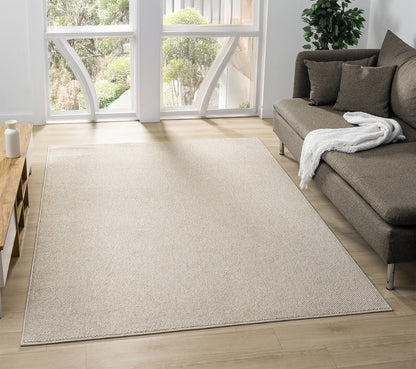 Avior Washable Plain Living Room Area Rug - Loop Pile Pebble Design