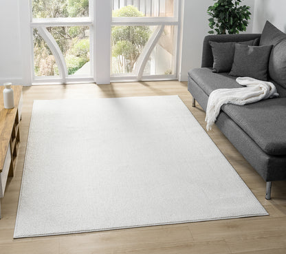Avior Washable Plain Living Room Area Rug - Loop Pile Pebble Design