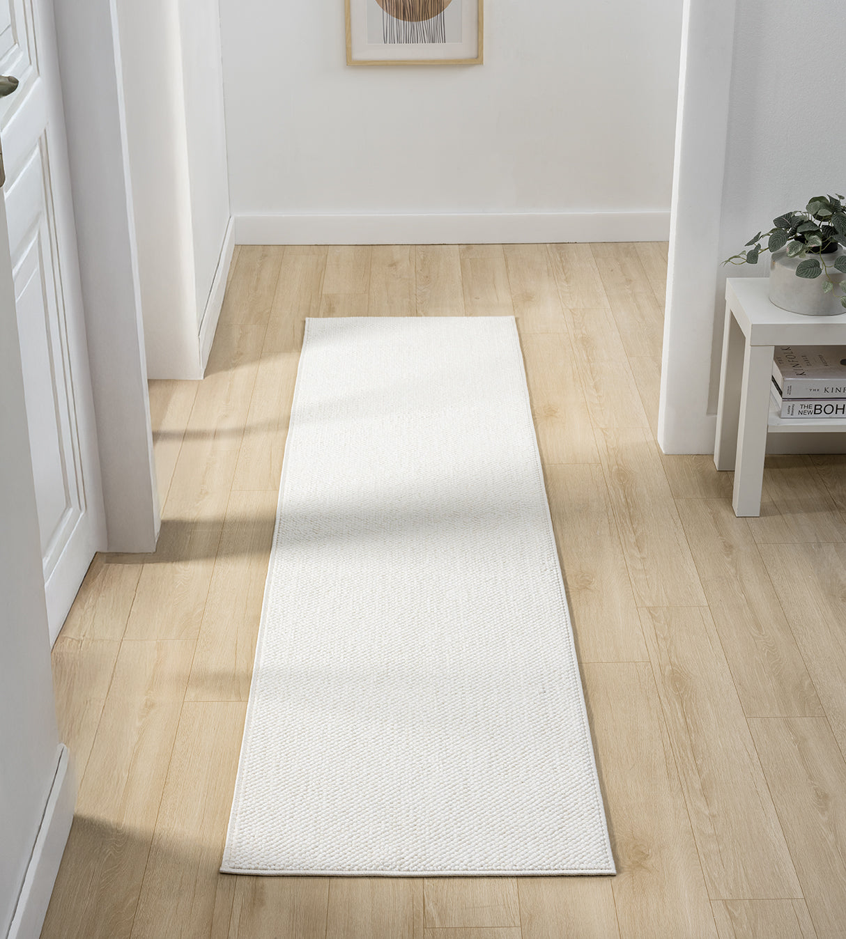 Avior Washable Plain Living Room Area Rug - Loop Pile Pebble Design