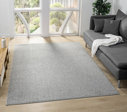 Avior Washable Plain Living Room Area Rug - Loop Pile Pebble Design