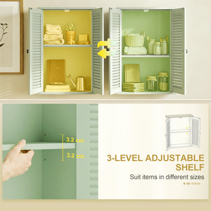 Bathroom Cabinet with Adjustable Shelf, Light Green