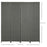 4-Panel Room Dividers, Wave Fibre Freestanding Folding Privacy Screen Panels, Partition Wall Divider for Indoor Bedroom Office, 170 cm, Grey