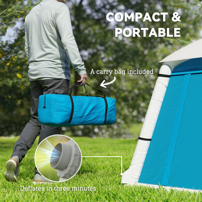 Inflatable Camping Tent, 2 Man Tent, Light Blue