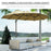 4.5m Double-Sided Rectangular Patio Parasol, Large Garden Umbrella with Crank Handle, 360¬∞ Cross Base for Bench, Outdoor, Khaki