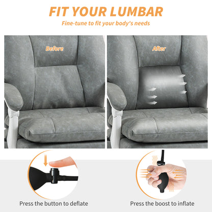 Office Chair with Adjustable Lumbar Support, Computer Chair, Grey