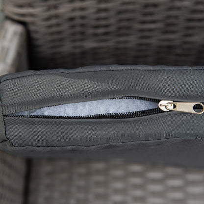 4PC Rattan Chair Patio  Chairs Set Cushioned Outdoor Rattan Furniture