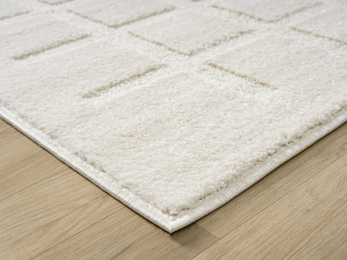 Aya Living Room Area Rugs - Embossed Cubed Design