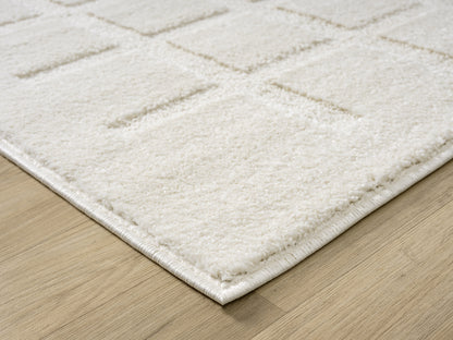 Aya Living Room Area Rugs - Embossed Cubed Design
