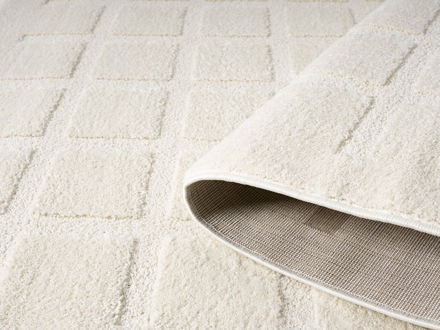 Aya Living Room Area Rugs - Embossed Cubed Design