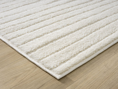 Aya Living Room Area Rugs - Embossed Lines Pattern