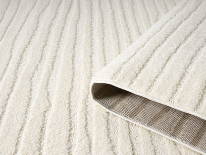 Aya Living Room Area Rugs - Embossed Lines Pattern