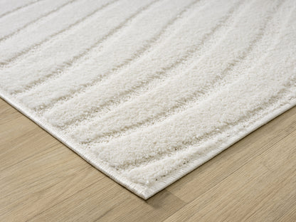 Aya Living Room Area Rugs - Embossed Waves Design