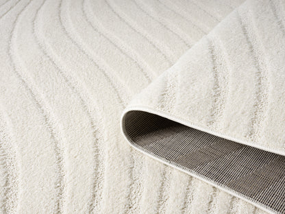Aya Living Room Area Rugs - Embossed Waves Design