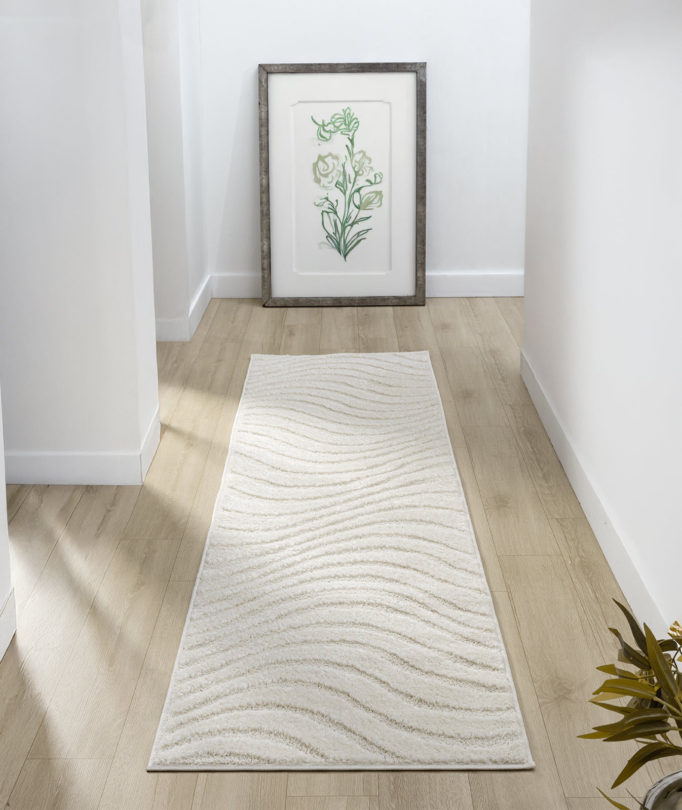 Aya Living Room Area Rugs - Embossed Waves Design