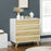 Drawer Chest, 4-Drawer Storage Organiser for Bedroom, Living Room, 80cmx40cmx79.5cm, White and Natural