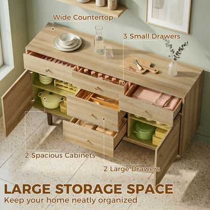 Sideboard Soft Close Doors Wood Legs Walnut
